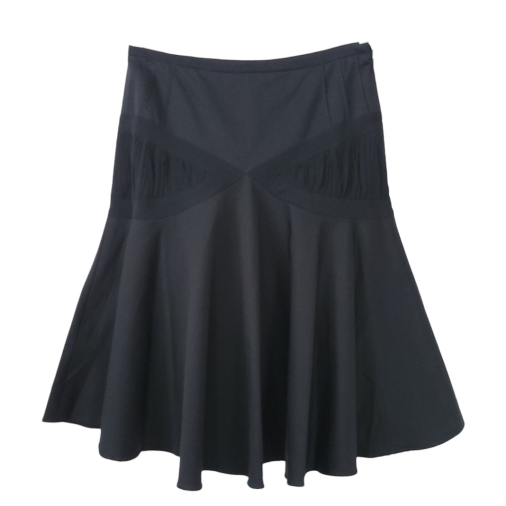 Twinkle by Wenlan Black Pleated Panel Skirt Sz 2 Designer Minimalist Chic